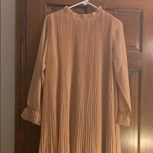 Peach colored midi dress